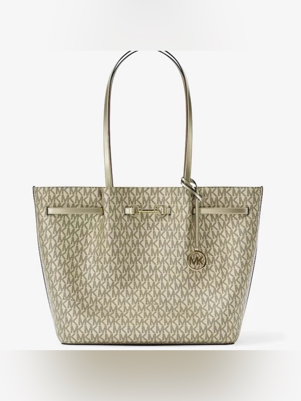 Michael Kors Gold MK Logo Tote with Gold Accents